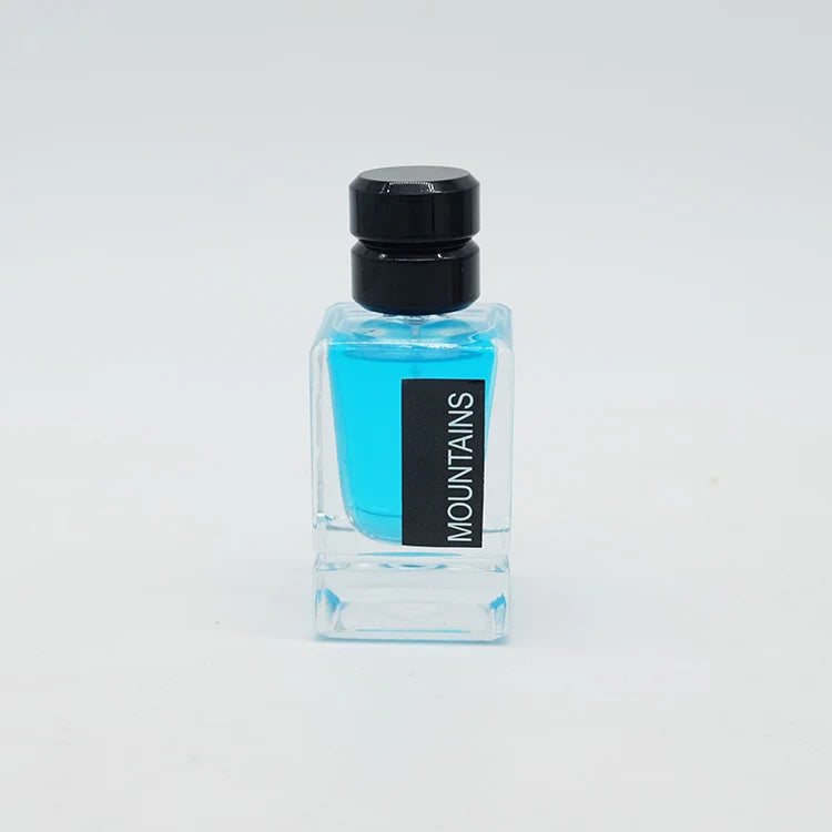 Free Sample 50ml Square Transparent Cosmetic Container Perfume Refillable Spray Glass Bottle