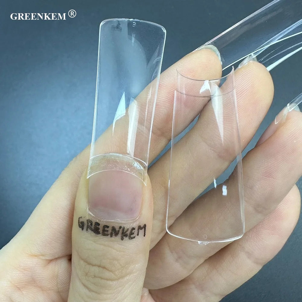 New Nail Tips Box Custom Private Label Clear XL XXL Duck Nail Tips Half Cover Short Long Finger False Duck Nail Tips