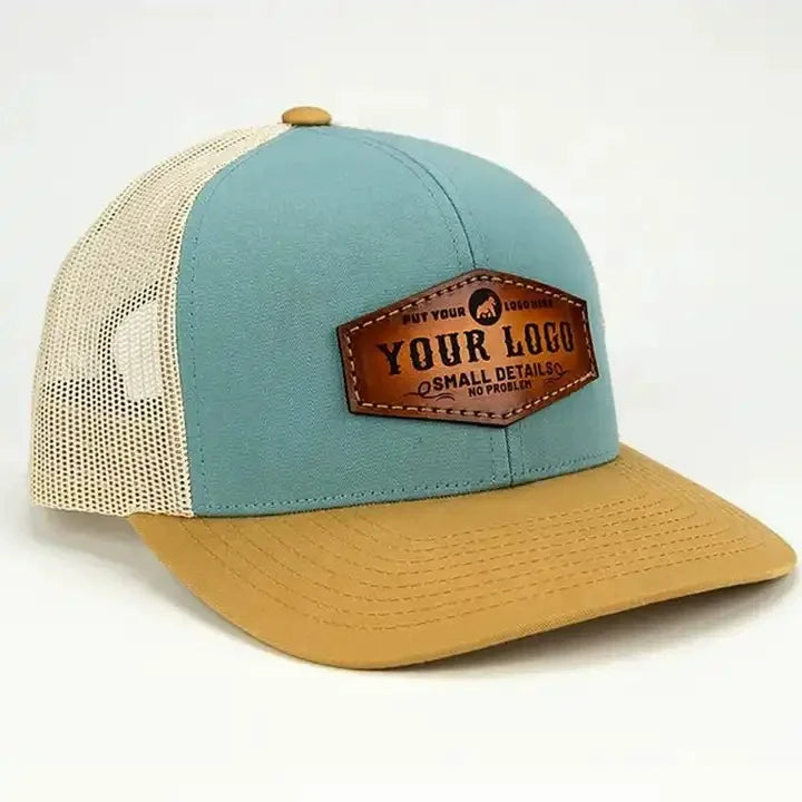 Custom Embroidery Leather Patch Richardson 112 Trucker Hat Mesh Blank Snapback Hat Plain Net Baseball Cap Sports Caps