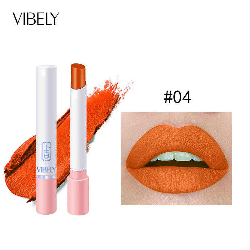 Wholesale VIBELY Cosmetics 14 Colors Waterproof Soft Lasting Smoke Tube Matte Lipstick