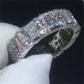 CAOSHI Thin Baguette T Ring Engagement Handmade Trapezoid Stone Rings Band for Women Finger CZ Ring