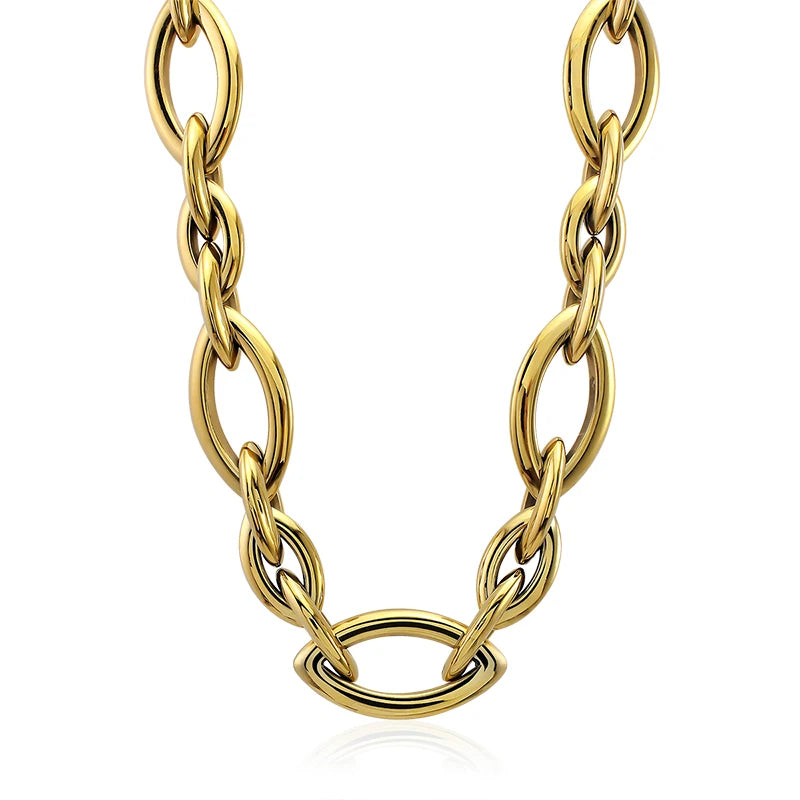 Customized Classical Link Stainless Steel Necklace Fashion Gold Chain Jewelry Long Chain Pendants Choker Necklaces Gothic Metal
