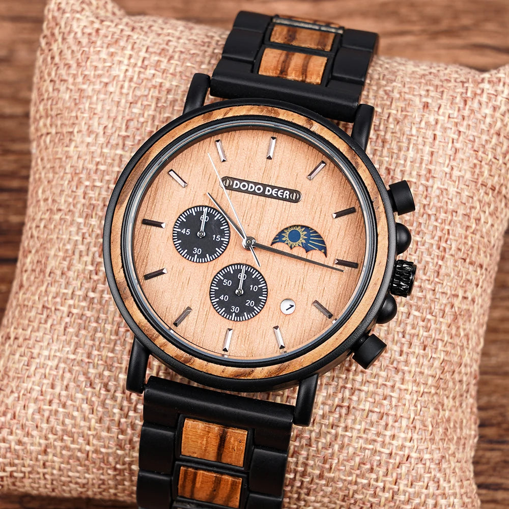 Custom Brand Large Size Men's Watches Wmiuiwatch Blue Chronograph Quartz Adjustable SAPPHIRE Crystal 22mm Stainless Steel Band