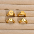 Stainless Steel Gold Plated Trendy Jewelry Simple Geometric Custom Signet Ring Fashion Jewelry Rings Rings Jewelry Women