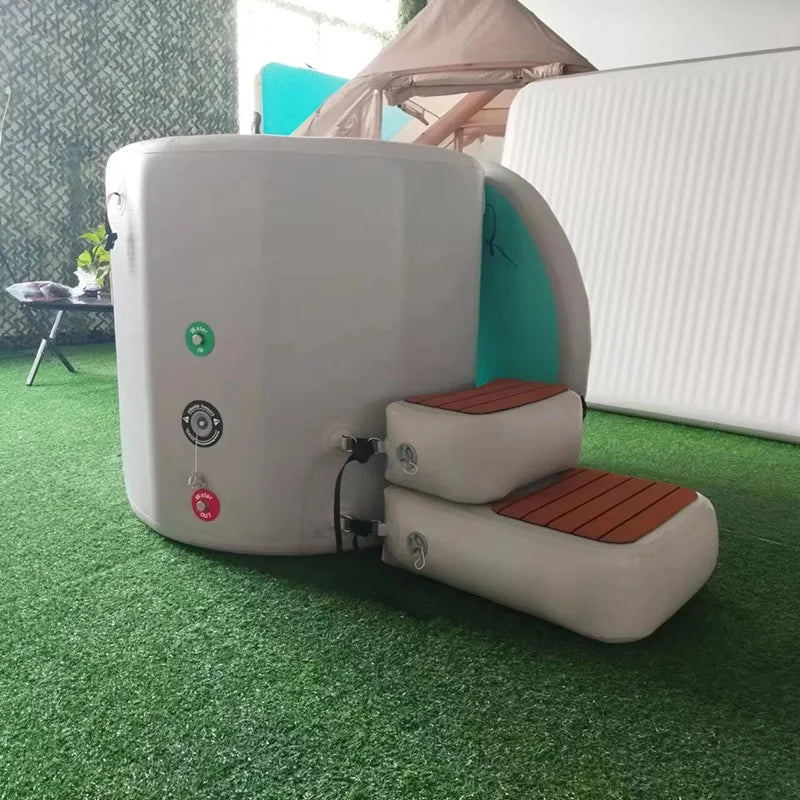 Customized PVC Portable Inflatable Plastic Bathtub for Adults Cold Plunge Bathtub with Recovery Pod Step Home Usage