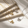 JUSNOVA Stainless Steel Two Tone Mixed Bead Pearl Cluster Pendant Necklace for Women Hypoallergenic Waterproof Wholesale