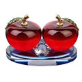 Wholesale Crystal Glass Apple Paperweight New Design Red Crystal Apple Car Interior Decor for Christmas Gift