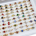 Spot Direct KC Gold Vintage Alloy Ring for Girls Simple Temperament Index Finger Jewelry Cushion Cut for Wedding Christian