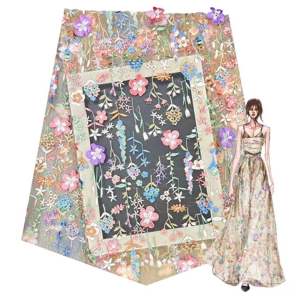 China Wholesale Guipure Embroidery Lace Fabric Flower Flowers for Dresses Decorating Fabrics for Dresses