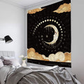 Stars and Moon Girl Black and White Series Home Tapestry Wall Hanging Beach Towel Homestay