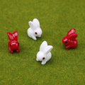 HelloWorld Lovely Miniature 10PCS Mini Resin Rabbit Garden Fairy Ornament Flower Plant Pot Home Figurine Animal Decor