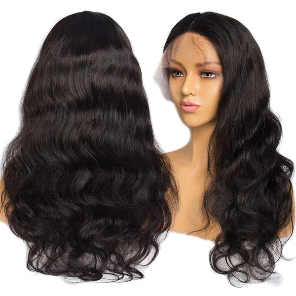 Natural Black# 13x4 Front Wig Cap for Women hd Brazilian Peruvian Human Hair Full Lace Front Wigs