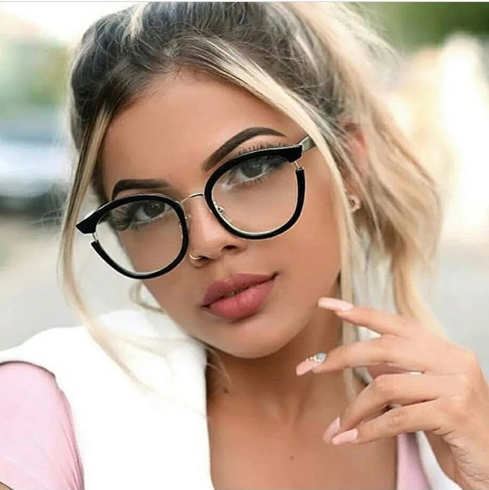 Anti Blue Light Myopia Spectacles Eyeglasses Retro Optical Frame Women Prescription Glasses Frame Female