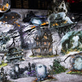 10pcs/pack Deserted City Series Large Size Gothic Landscaping Theme Stickers DIY