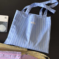 Contrast Color Women's Stripes Shoulder Bag Thin Cotton Ladies Eco Shopping Bags Casual Travel Female Girls Summer Tote Handbag