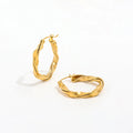 New Trendy 18K Gold Plated Twisted Simple Hoop Earrings Stainless Steel Jewelry Wholesale