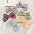 New Arrival INS Korea Girls Large Bow Hair Clip Cute Little Plaid Hair Clips for Girls