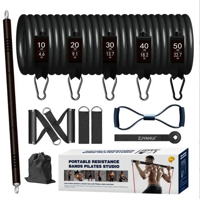 11pcs Workout Resistance Bands Set 150lbs Latex Toning Tubes with Handles Exercise Tube Band System