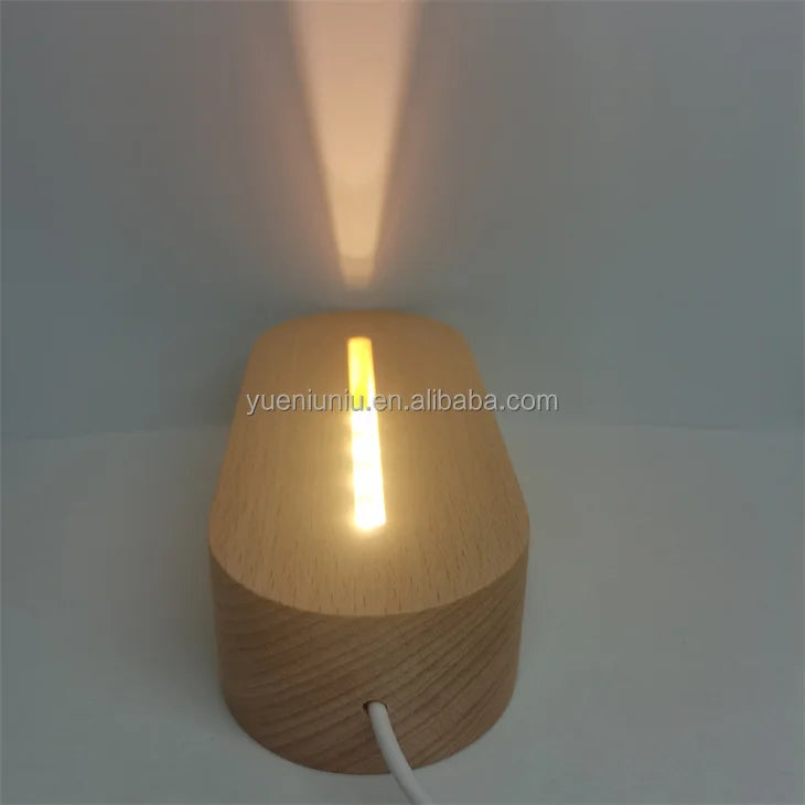 Modern 3D LED Night Light USB Lamp Base Acrylic Lamp Wood Base Popular Decorative Table Bedside for Living Room Residential Use