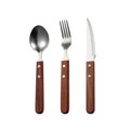 Wholesale Stainless Steel Steak Knife Dinner Fork Spoon With Wood Handle