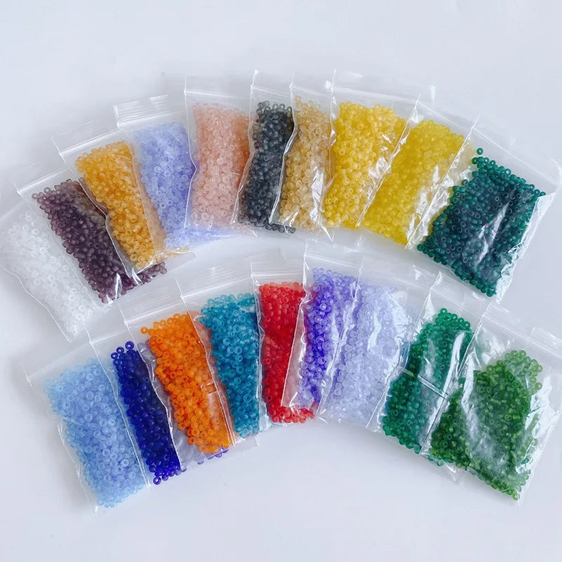 Factory Bulk Wholesale 2mm 3mm 4mm Colorful Frosted Transparent Glass Seed Beads for DIY Accessories