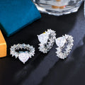 Super Shiny White Cubi Zirconia Engagement Wedding Big Love Heart Ring for Women Accessories