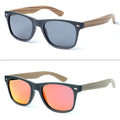 Wholesale Custom With Logo Wood Temple Square Wooden Sun Glasses Shades Sunglasses for Men Women