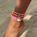 Bohemian Colorful Polymer Clay Conch Anklet Set for Women Summer Lady Multi Layer Foot Chains Accessories Fashion Jewelry Gifts