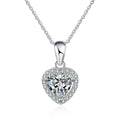 Heart Shape 1ct  Moissanite Diamond Jewelry 925 Sterling Silver Moissanite Heart Pendant Necklace Women