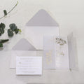 Clear Acrylic Vellum Paper Cover Wedding Invitation Card With RSVP Card and Envelope