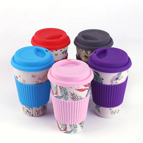 Wholesale Promotional Eco Reusable 100% Natural Fiber Fibre Custom Personalized Keep Thermo Coffee Bamboo Cup Travel Coffee Mug
