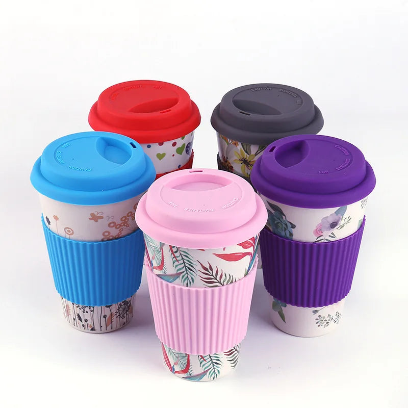 Wholesale Promotional Eco Reusable 100% Natural Fiber Fibre Custom Personalized Keep Thermo Coffee Bamboo Cup Travel Coffee Mug