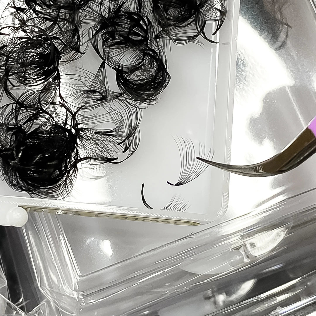 OEM Private Label Lashes Tray Premade Loose Fan Lashes Wispy Loose Pre Made Fans Eyelash Fan Eyelashes