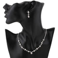 2026 Wedding Jewelry Fashion Women's Simple Crystal Rhinestone Necklace Earrings Two-Piece Set