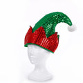 Elf Hat Felt Elf Christmas Jester Hat with Jingle Bells Sequins Santa Xmas Hats