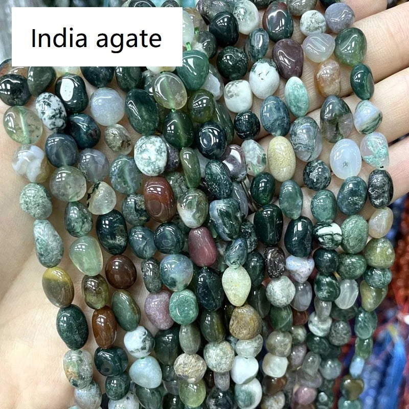 Natural 5-10mm Irregular India Agate/Blue Aventurine/Crazy Agate Nugget Loose Stone Beads for Making DIY Jewelry