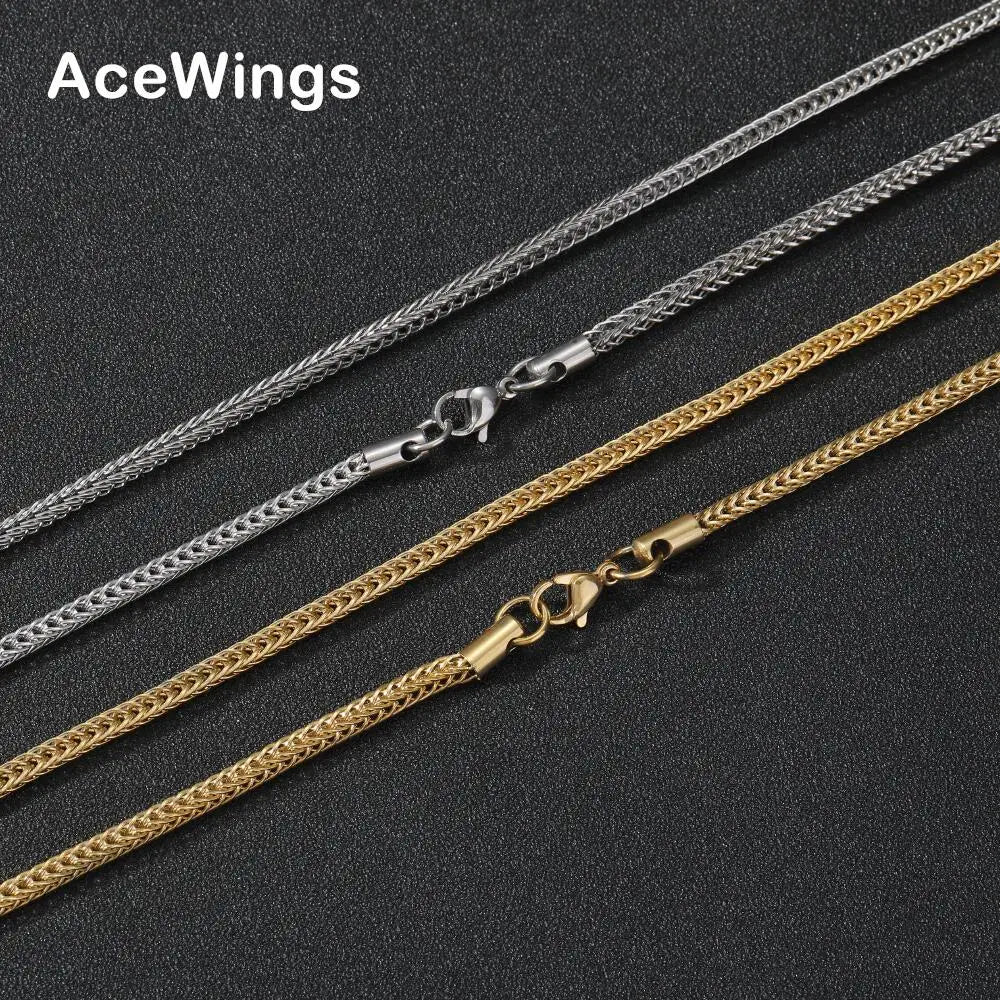 SC015  3mm 24inch Stainless Steel Franco Chain Hip Hop Chain Necklace