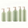 Custom Logo Soft Touch Matte Green HDPE Shampoo Bottle 200ml 300ml 500ml Lotion Pump Bottle for Body Wash Skincare Packaging