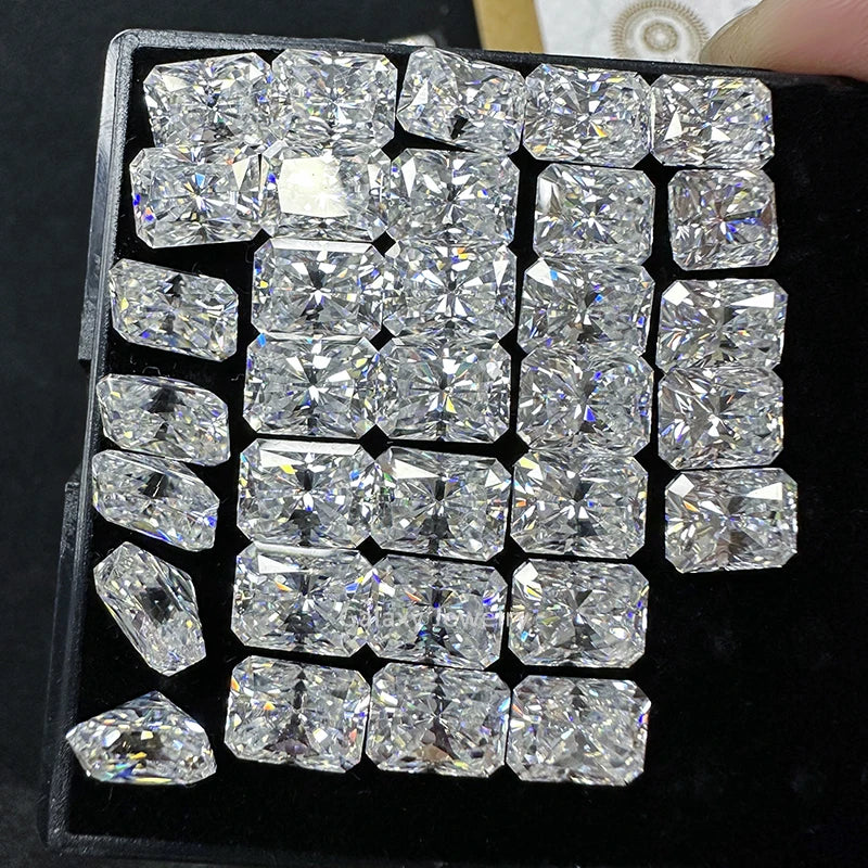 Fine Jewelry Making GRA Synthetic Moissanite Diamond D EF GH IJ 1CT 2CTS 3CTS VVS White Radiant Cut Moissanite Stone