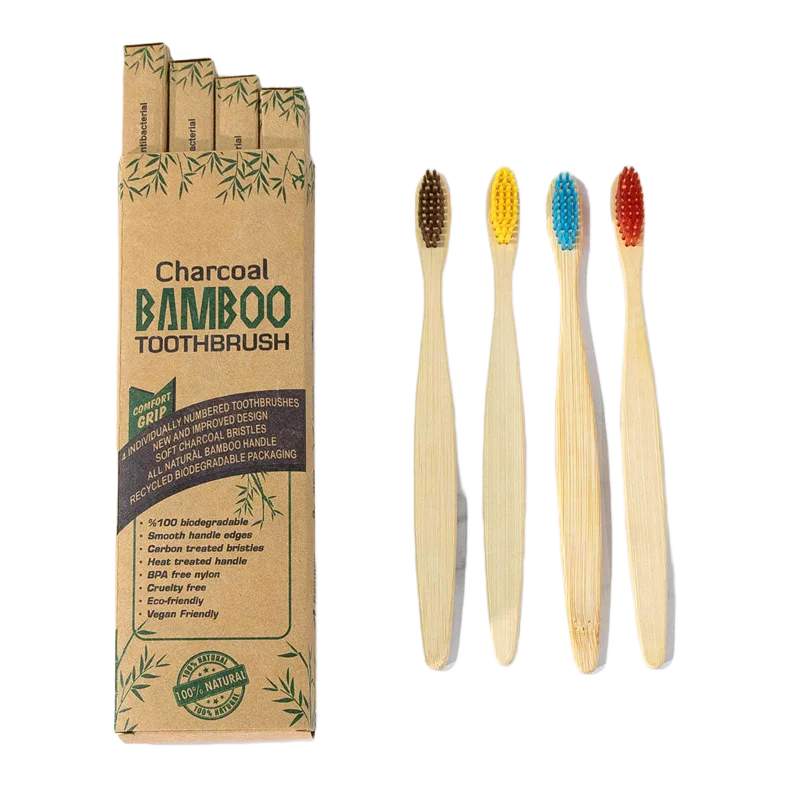 Natural 100% Biodegradable Bamboo Toothbrush Children Kids Natural Eco Friendly Bamboo Toothbrush