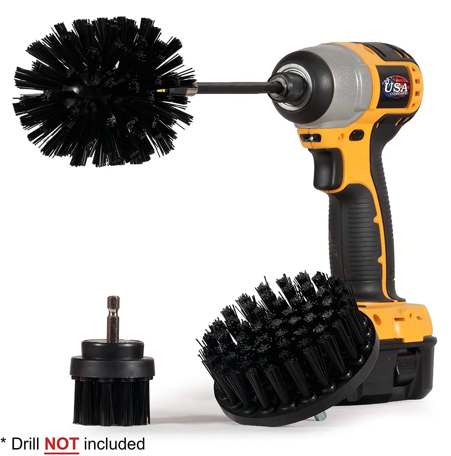 3 Pack Power Scrubber Cleaning Brush Set for Drill With Extended Rod Attachment