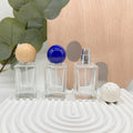 30ml Square Shape Custom logo Design Packaging Refillable Perfume Bottles with Ball Cap
