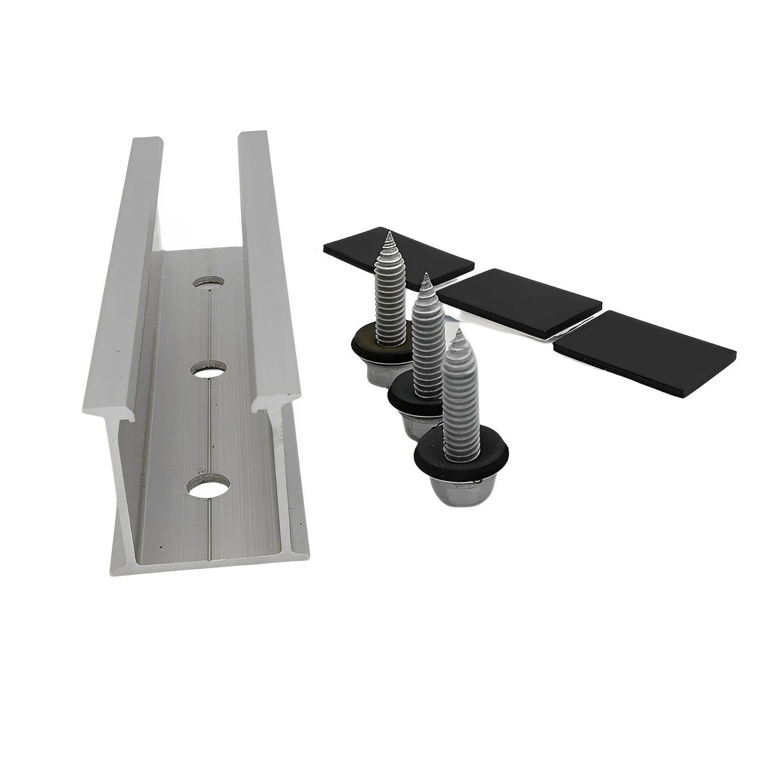 Mini Anodized Stainless Steel & Aluminum Solar PV Rail Roof Mounting Solar Panel Installation GTERGY GT-RL-05 130mph Wind Load