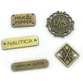Custom Garment Metal Brand logo Metal Clothing Labels Decorative Bag Metal Tags for Handbag