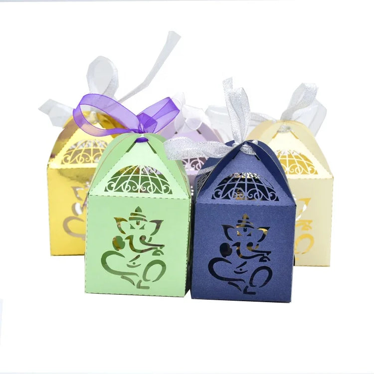 Elephant Laser Cut Wedding Favors Gift Box Ganesh Favor Box Indian Wedding Gift Boxes