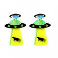 Wholesale Exaggerated Animal Glitter UFO alien Spaceship Acrylic Translucent  Iridescent Color Earrings