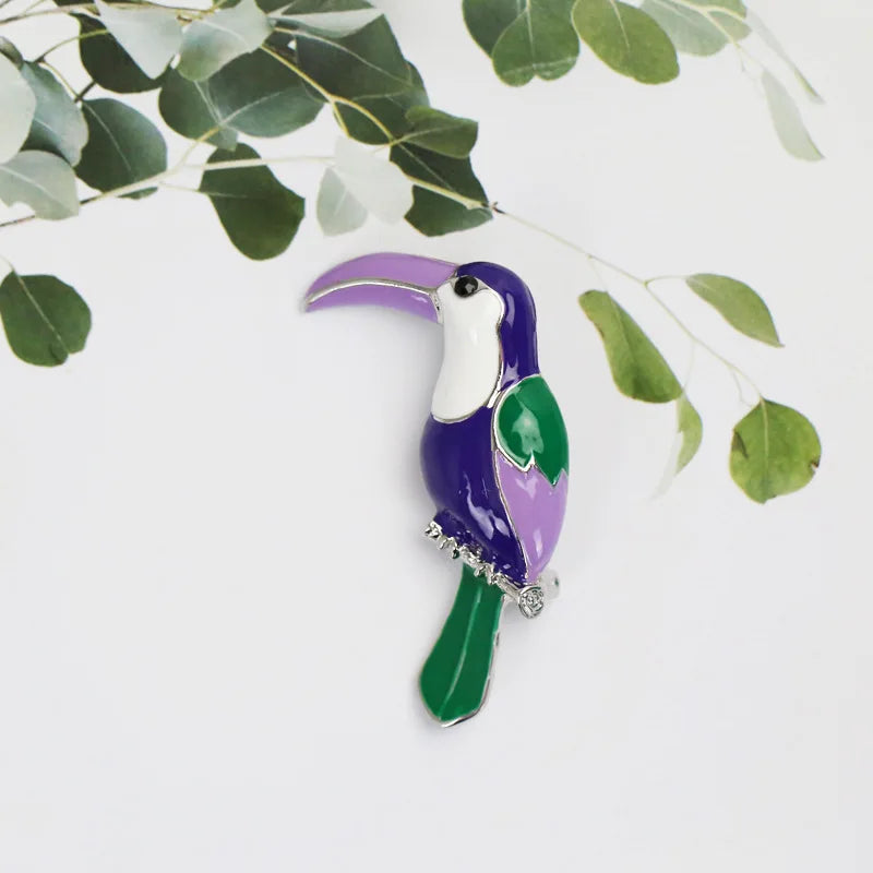 New Fashion High-End Bird Animal Brooch Purple Simple Bird Series Corsage Spot Wholesale