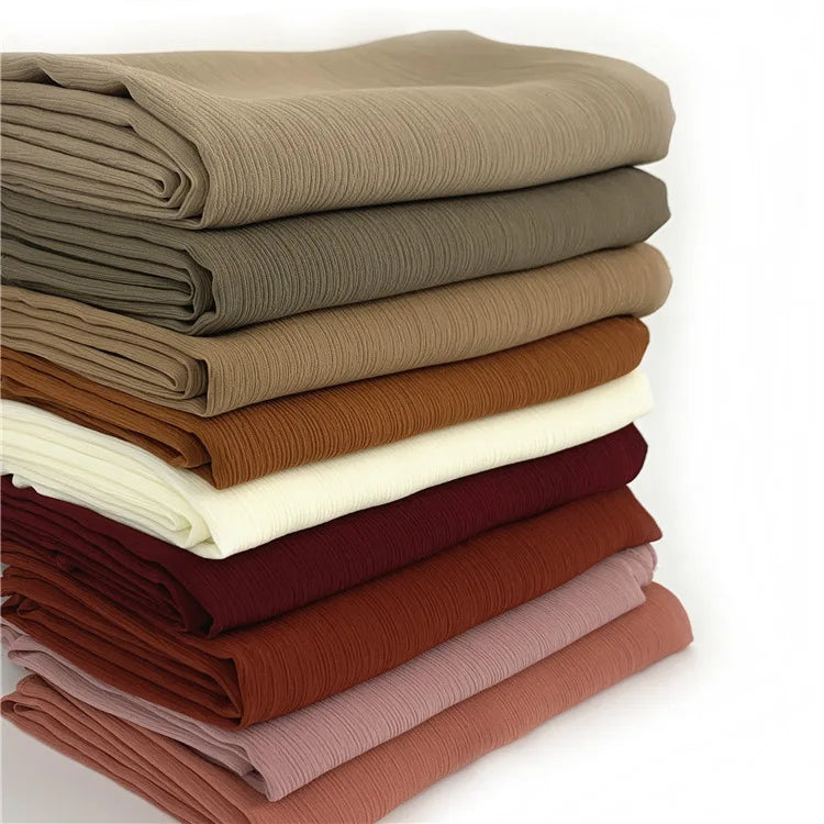 Custom Solid Color Polyester Chiffon Muslim Hijab 70x180cm Soft Women Turban Style Middle East Inspired Headscarf
