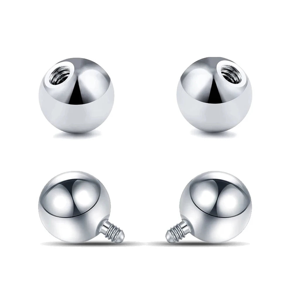 10PCS G23 Titanium 14G 16G External Thread Internal Ball Ear Earlobe Replacement Accessories Body Jewelry Accessories