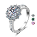 Fine Fashion Jewelry 925 Silver Moissanite Engagement Rings for Women 1Carat VVS1 Moissanite Ring